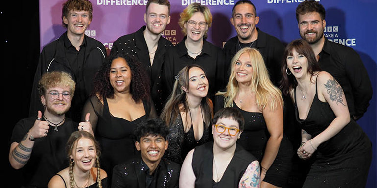 LC Pop Choir in front of MAD Awards 2026 backdrop